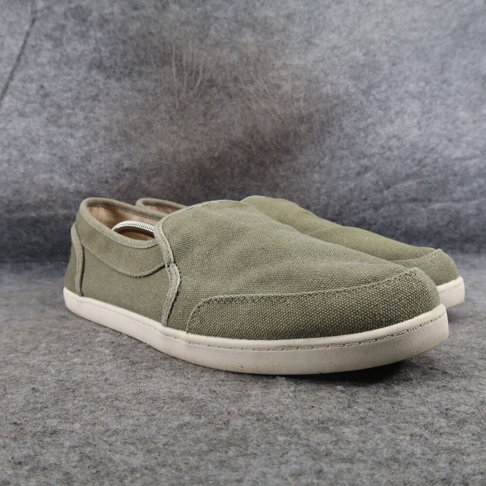 Crown Vintage Shoe Mens 12 Slip On Sneaker Casual Lifestyle Comfort Green Canvas